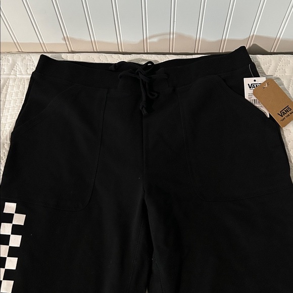 Vans womens Black Sweatpants with Checkered Logo Sz: M - Picture 3 of 5
